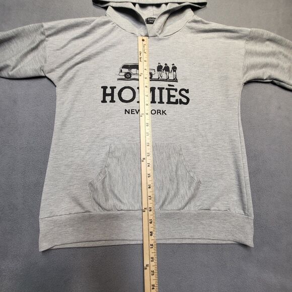 Homies New York Hoodie Womens L Gray Pullover Sweatshirt Long Sleeve Lightweight - Picture 5 of 7